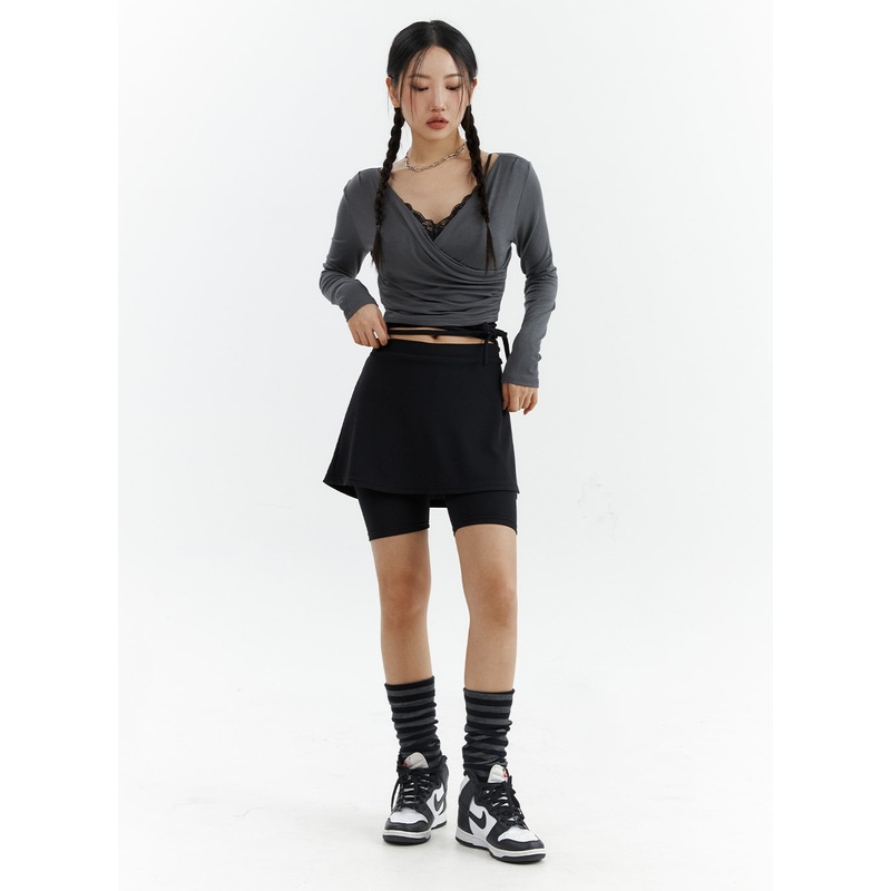 Basic Layered Leggings Shorts CJ424