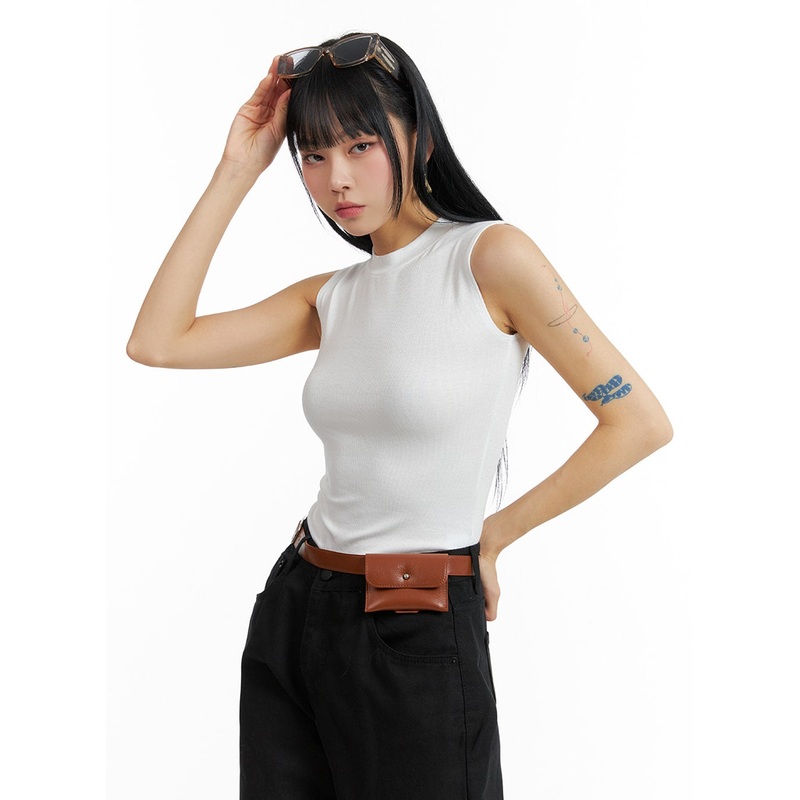 Basic Tank Top IF402|White|Beige|Gray|Black|S/M