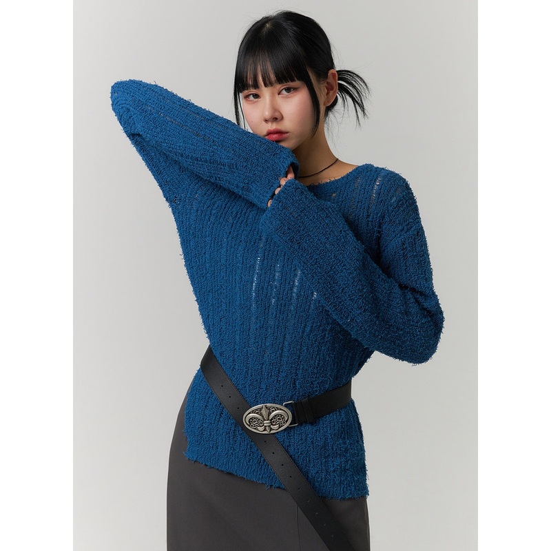 Cozy Knitted Long Sleeve Round Neck Top CJ419