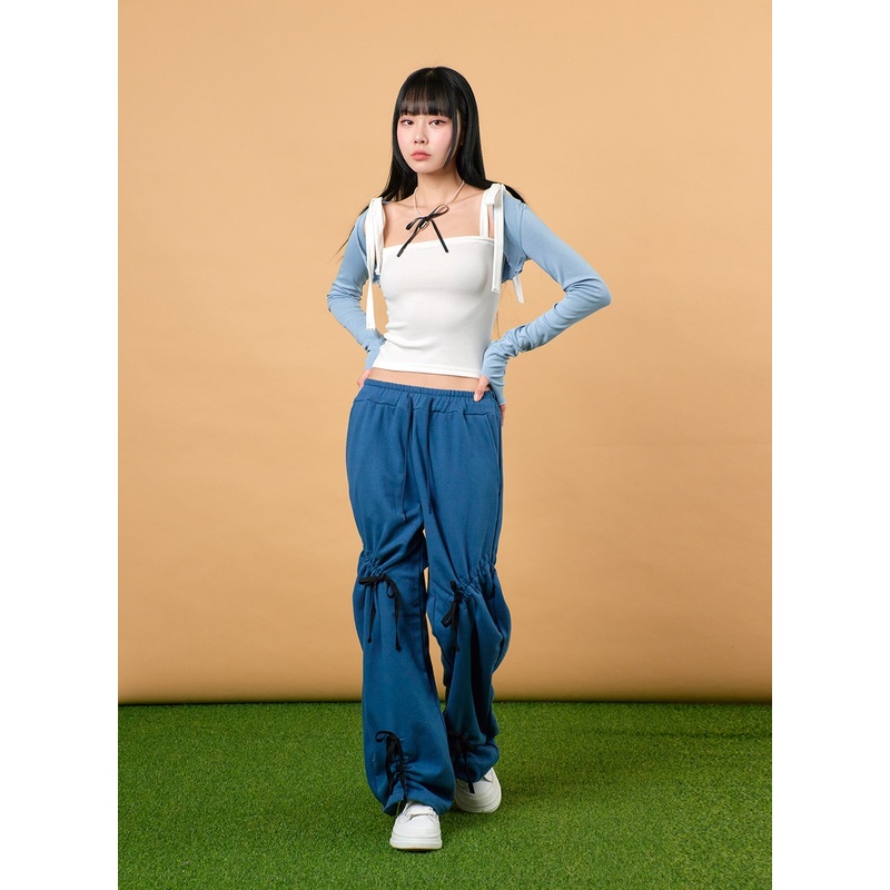 Drawstring Ribbon Detail Sweatpants IJ430