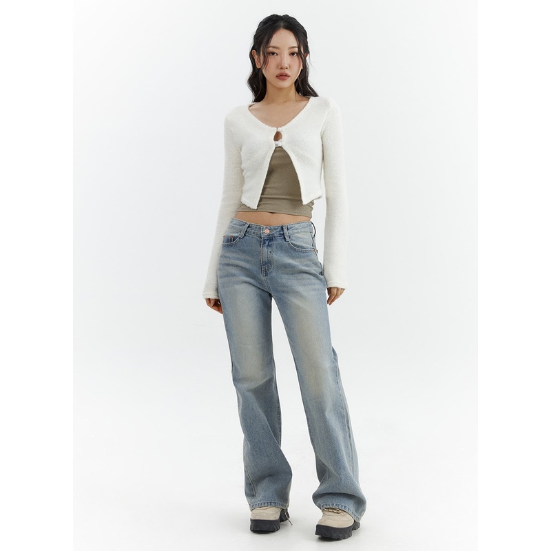 Low Waist Cargo Flare Jeans CJ423