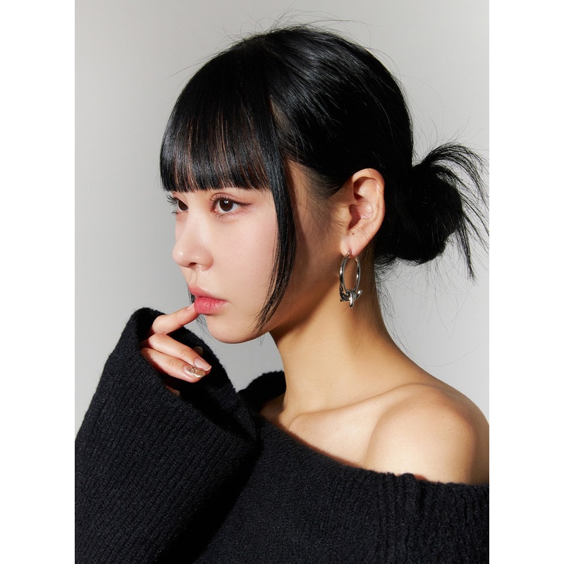 Metal Twist Hoop Earrings IJ419