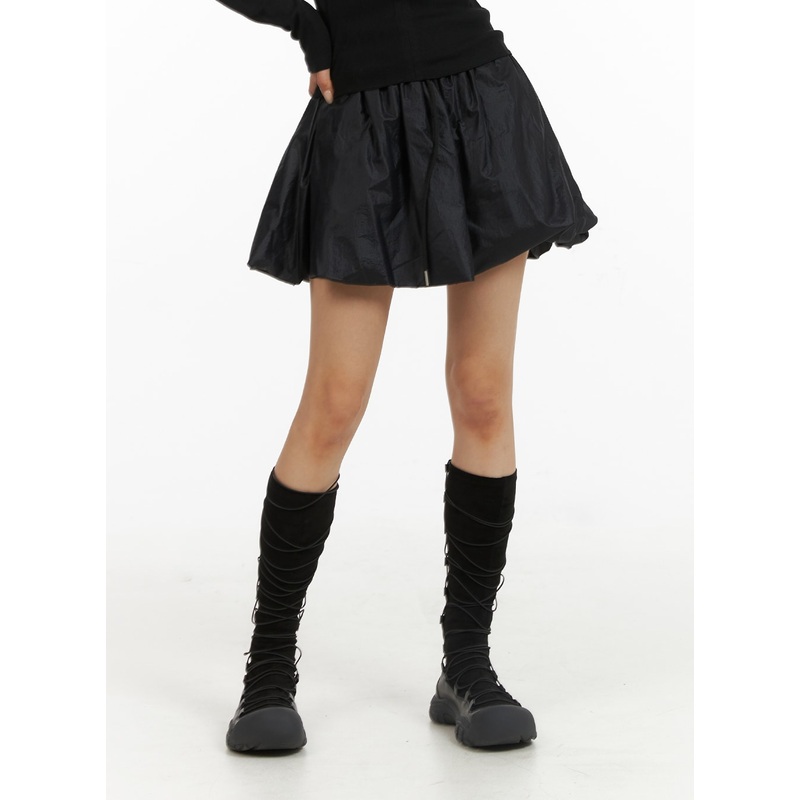 Nylon Balloon Mini Skirt CJ431
