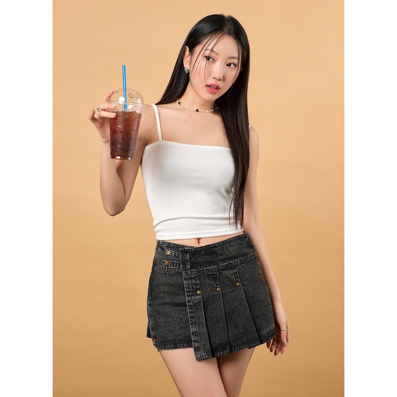 Solid Camisole Top IJ430|White|Pink|Light blue|Black|S/M