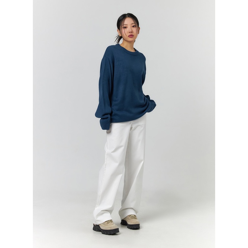 Solid Cotton Straight Pants CF401