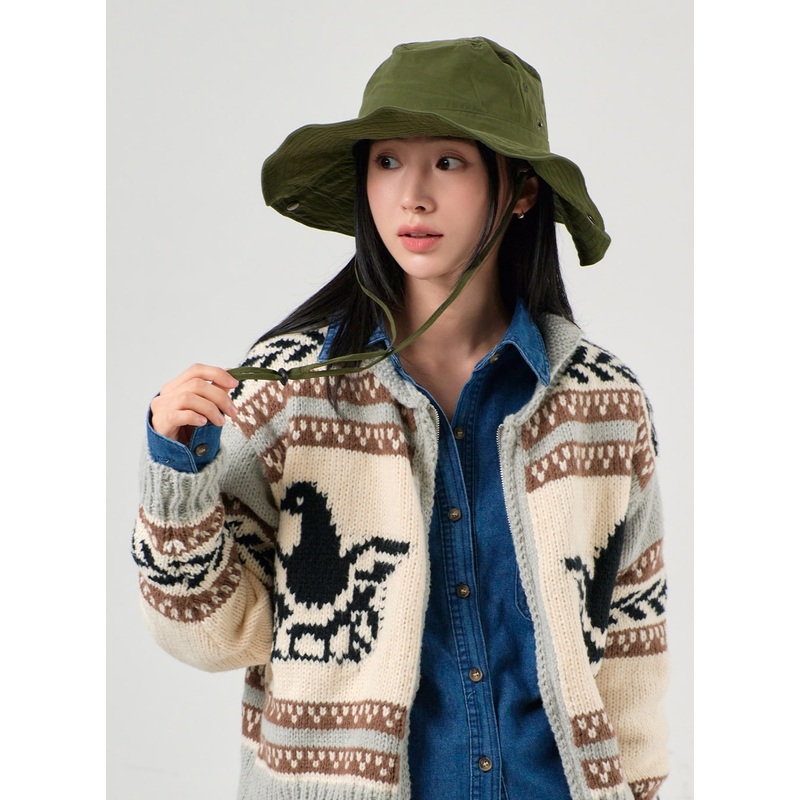 Solid Tape Bucket Hat OF405|Dark green|White|Beige|Black|Dark gray|One Size