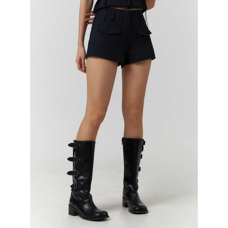 Stripe Pocket Shorts CF405|Dark blue|Black|S/M