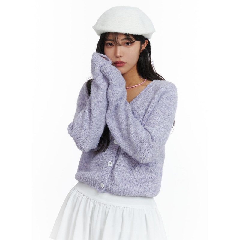 V-Neck Long Sleeve Cardigan OJ424