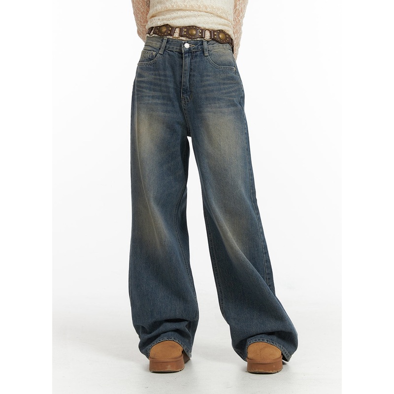 Wide Leg Denim Trousers CJ415|Dark blue|Black|S|M|L|S/M