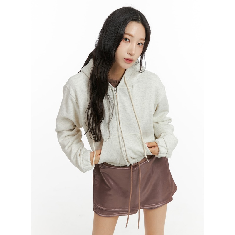 Zip-Up Crop Hoodie Jacket CJ409