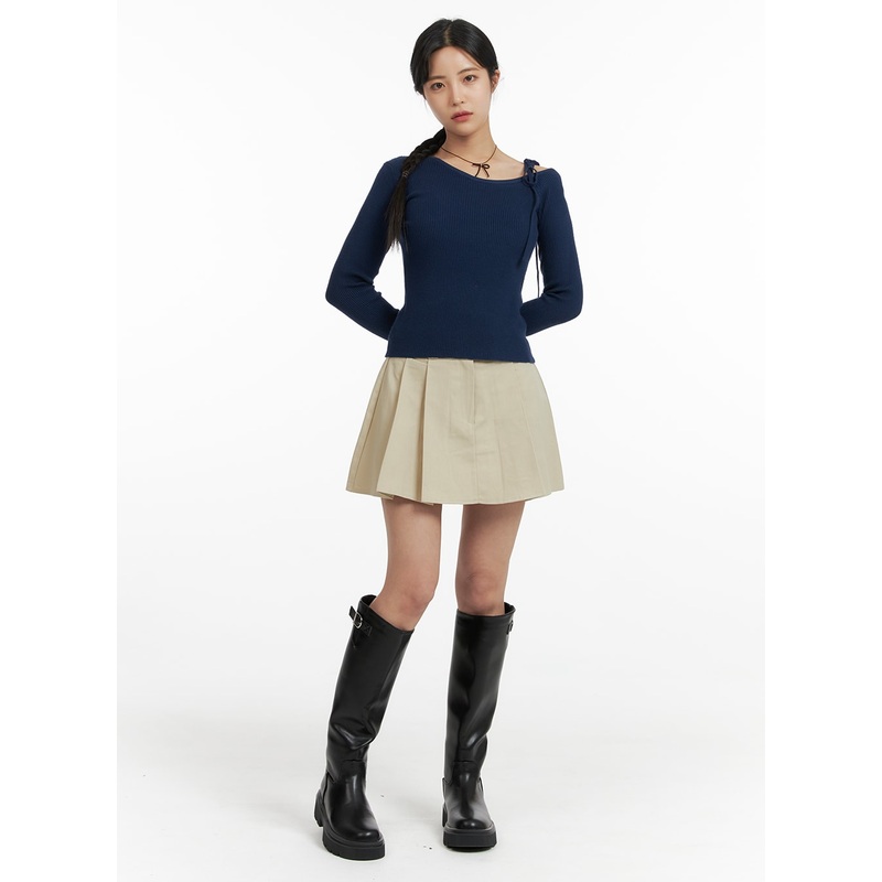 A-Line Pleated Mini Skirt OF422