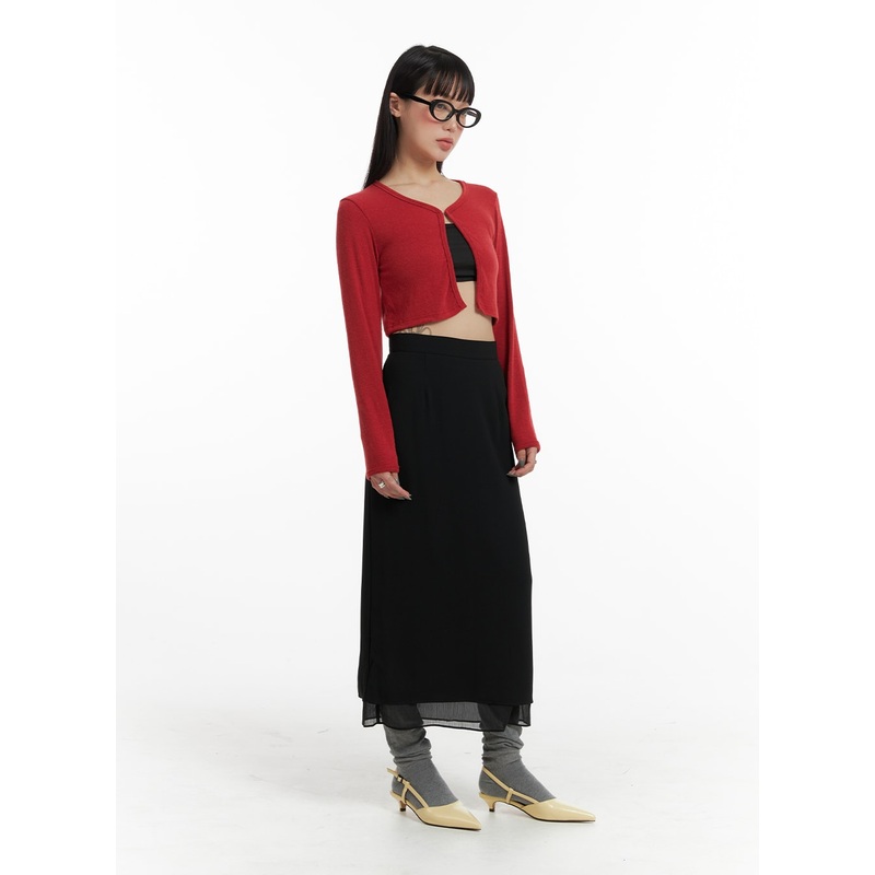 Basic Layered Maxi Skirt IF423