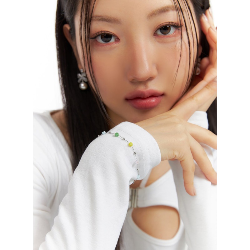 Beaded Bracelet IF421|Light gray|One Size