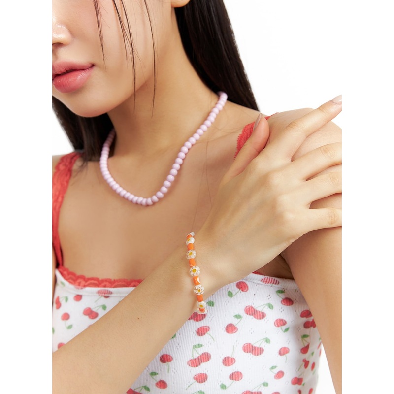 Flower Beaded Charm Bracelet IF421