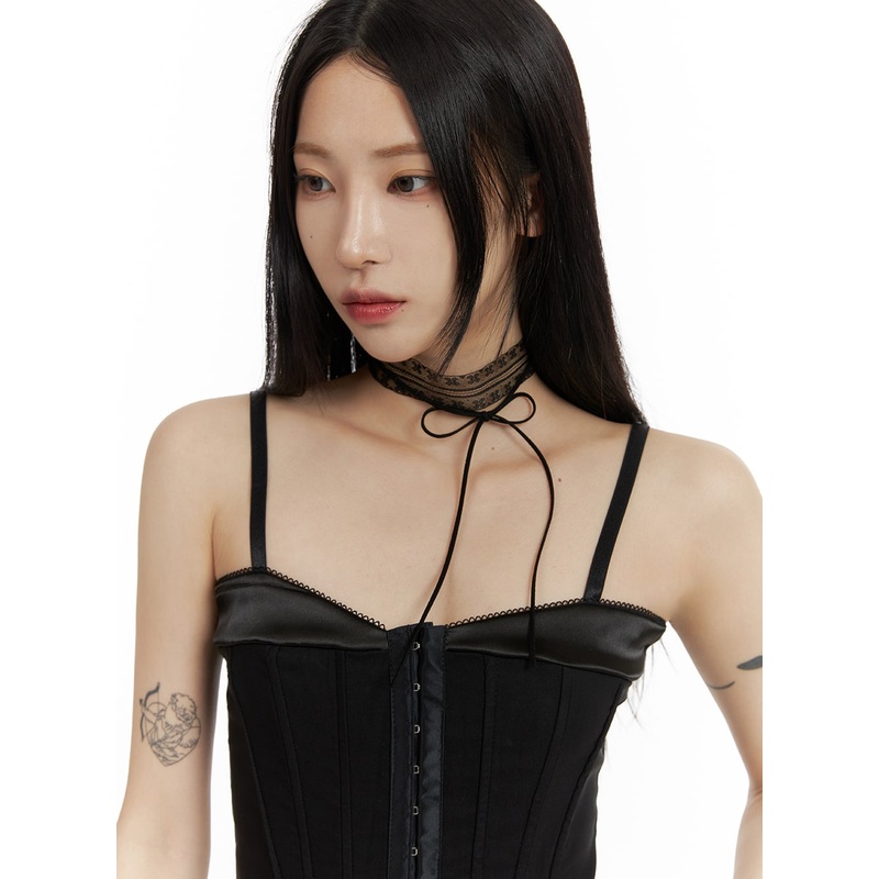 Lace Ribbon Neck Tie CF429|Black|One Size