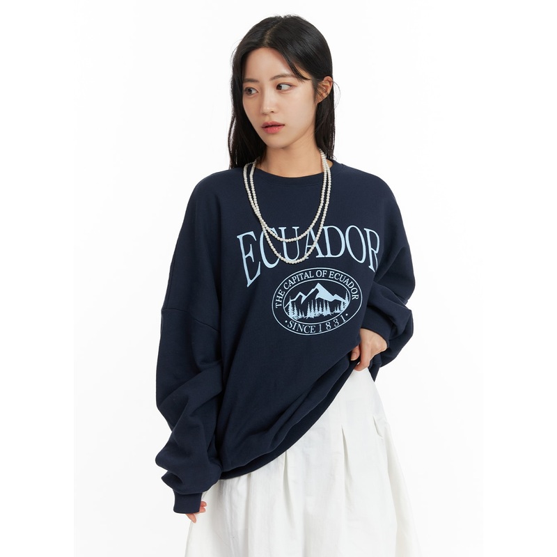 Oversized Graphic Sweatshirt OF419