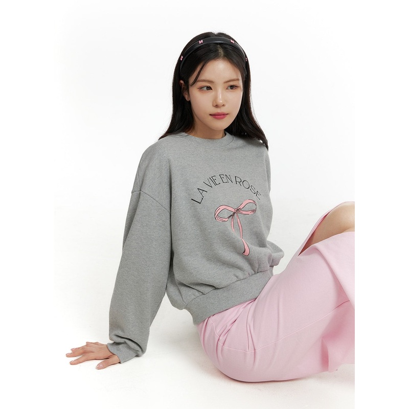 Ribbon Graphic Sweatshirt OF414
