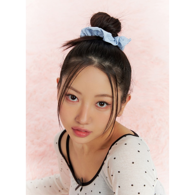 Satin Hair Scrunchie IF421|Light blue|Light beige|One Size