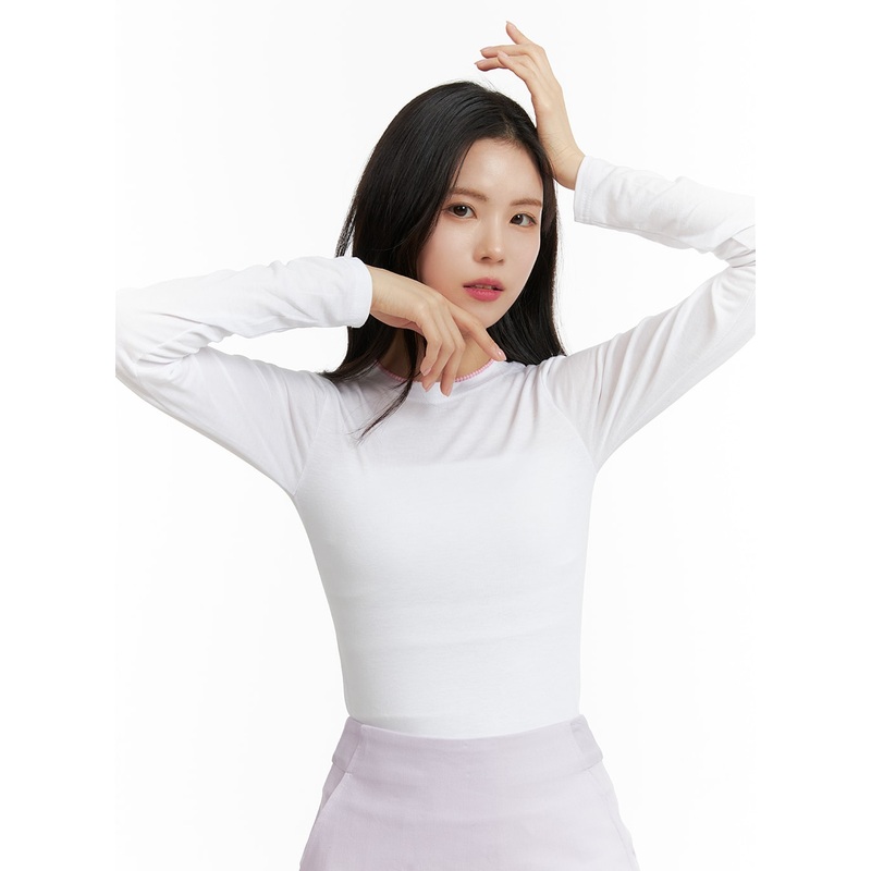 Slim Fit Basic Long Sleeve Tee OF408