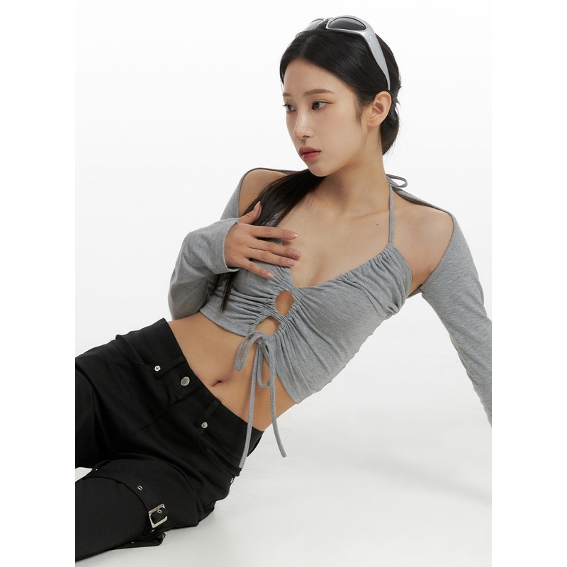 Slim Fit Long Sleeve Bolero Top CF429