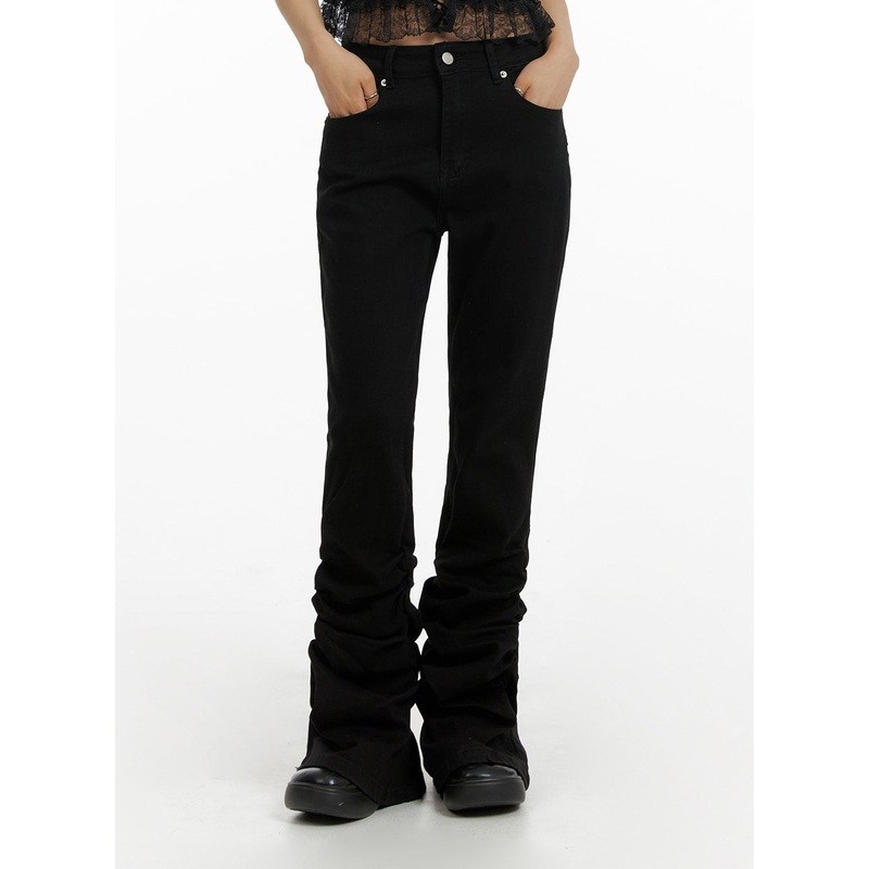 Slim Fit Shirred Bootcut Pants CF429