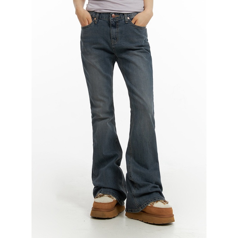 Slim Washed Flared Jeans CF416