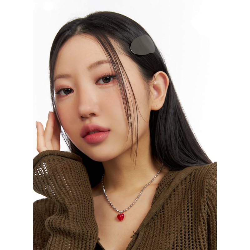 Solid Hair Clip IF421|Light gray|Black|One Size