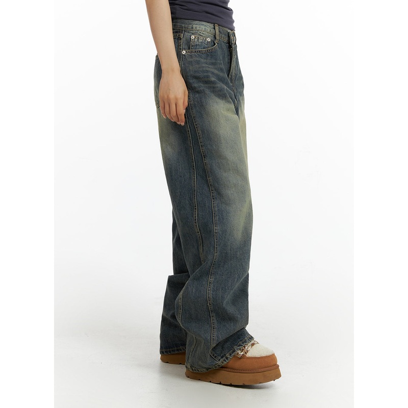 Washed Baggy Jeans CF416|Dark blue|Light blue|S|M|L
