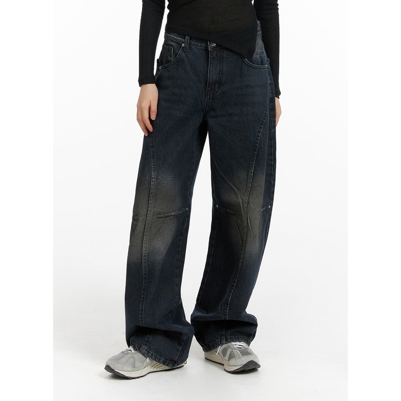 Washed Denim Baggy Jeans CF422