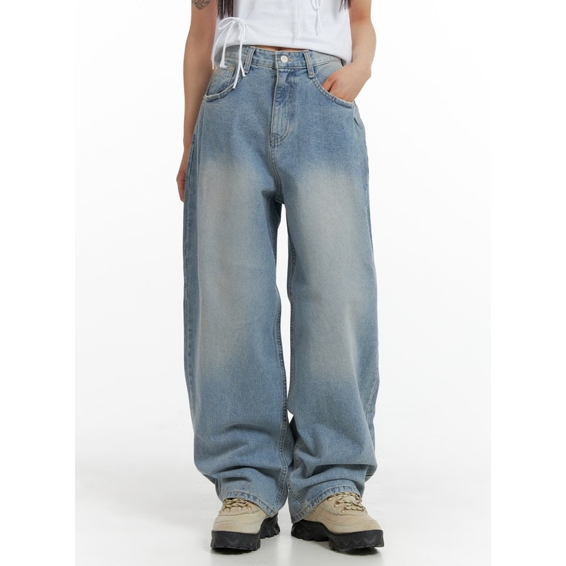 Wide Leg Baggy Jeans CM405|Light blue|Blue|S|M|L