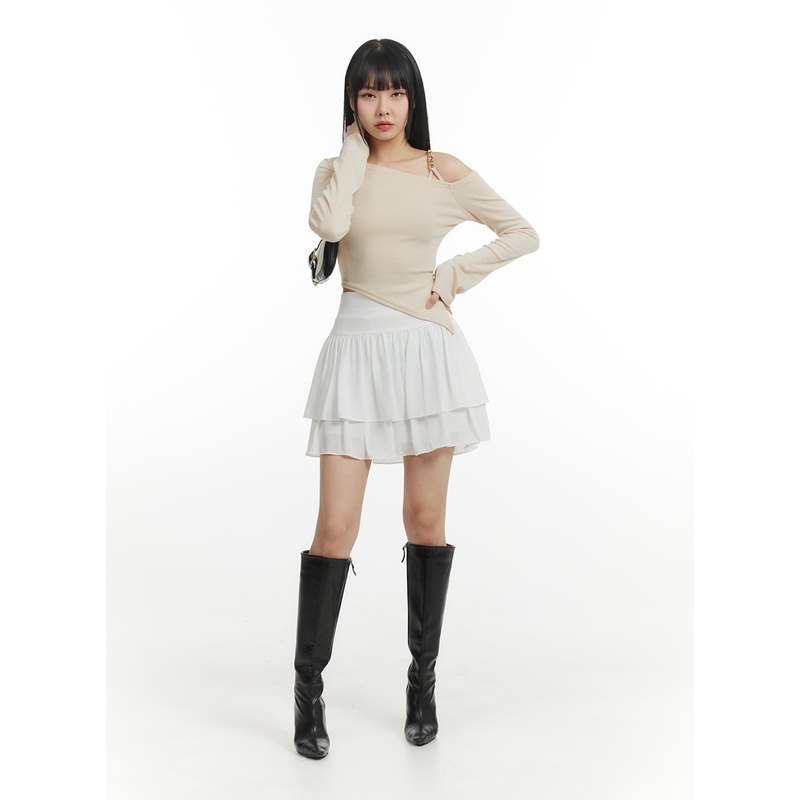Chiffon Ruffled Mini Skirt IM406