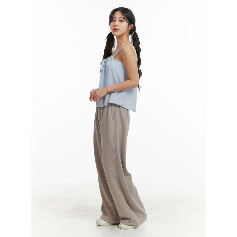 Drawstring Sweatpants OM427|Brown|Black|Yellow|Gray|Light green|Light blue|Purple|Dark pink|S/M