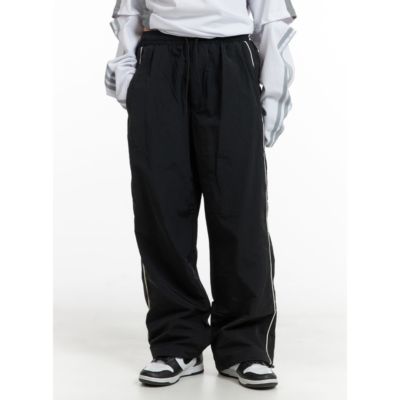 Elastic Waist Contrasting Trim Sweatpants CM407
