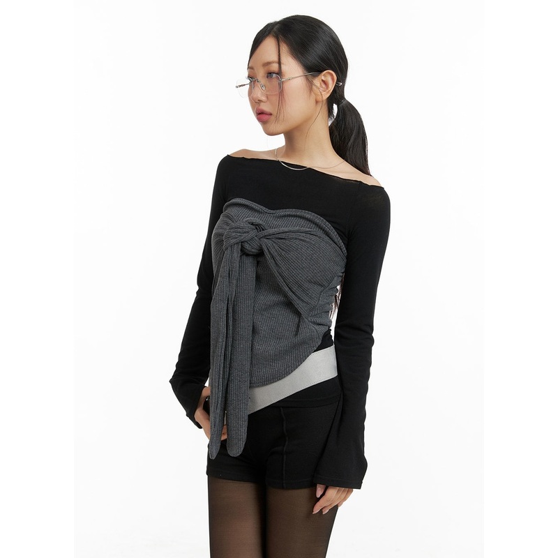 Front Ribbon Tie Tube Top CM421