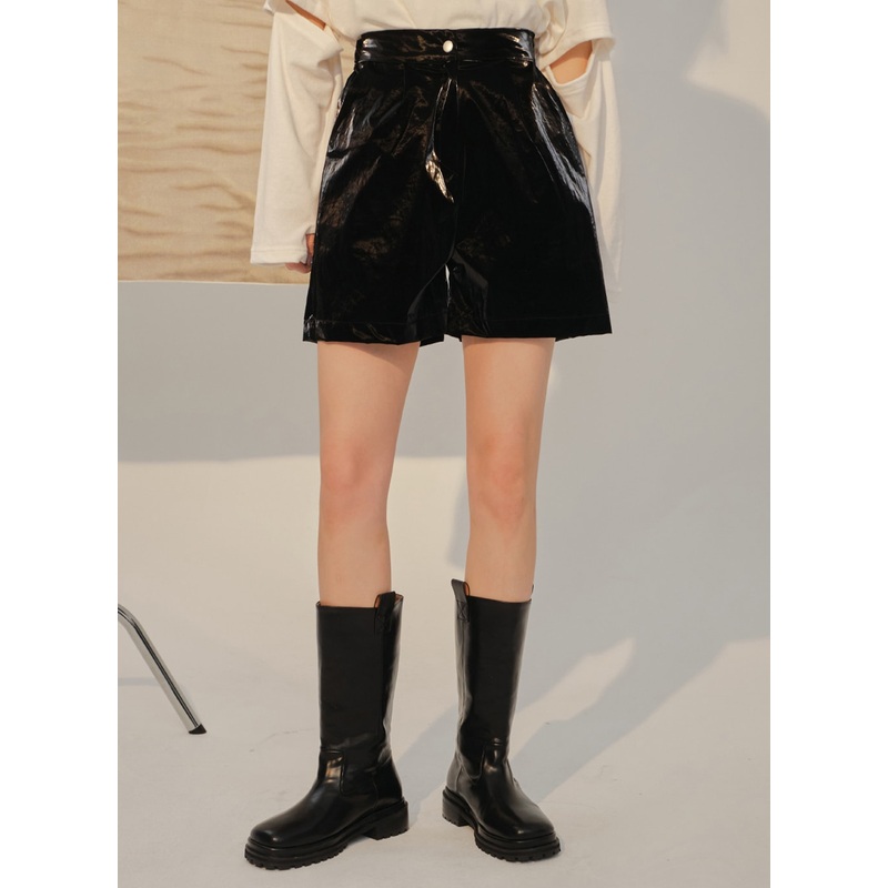 Glossy Shorts F17|Black|Beige|S/M