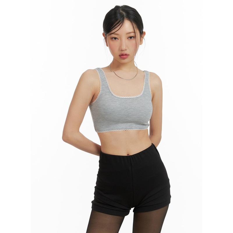 Lace Trim Comfy Sports Bra CM421