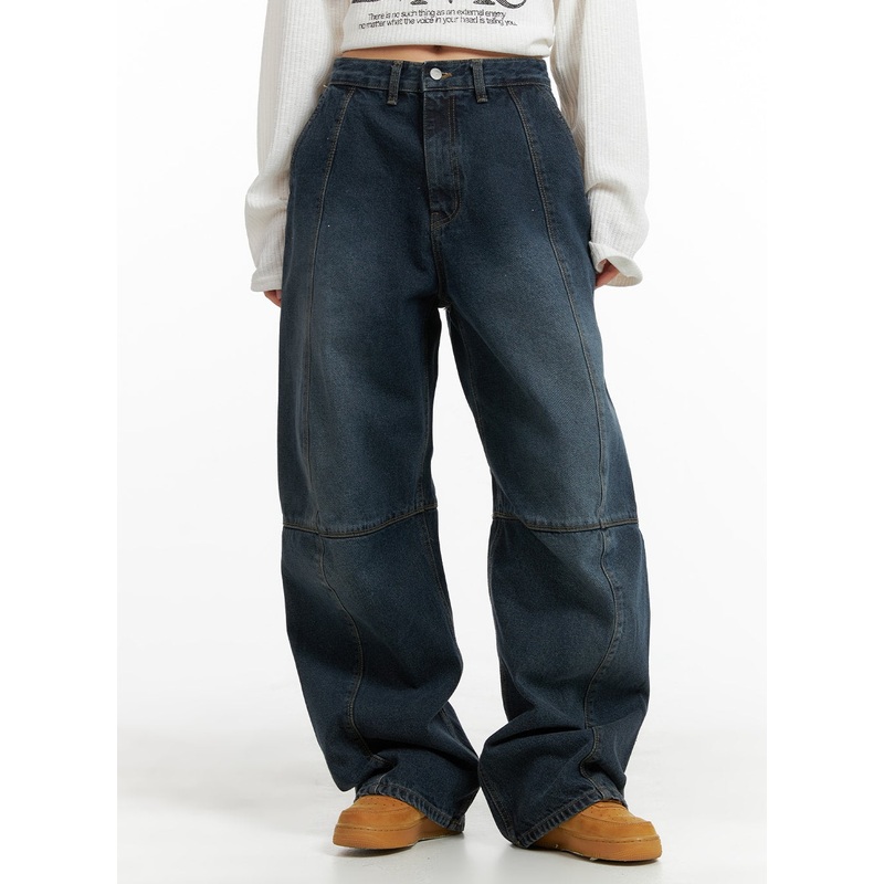 Low Rise Baggy Jeans CM418|Dark blue|Light blue|S|M|L