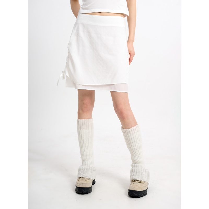 One Side Drawstring Midi Skirt CM415