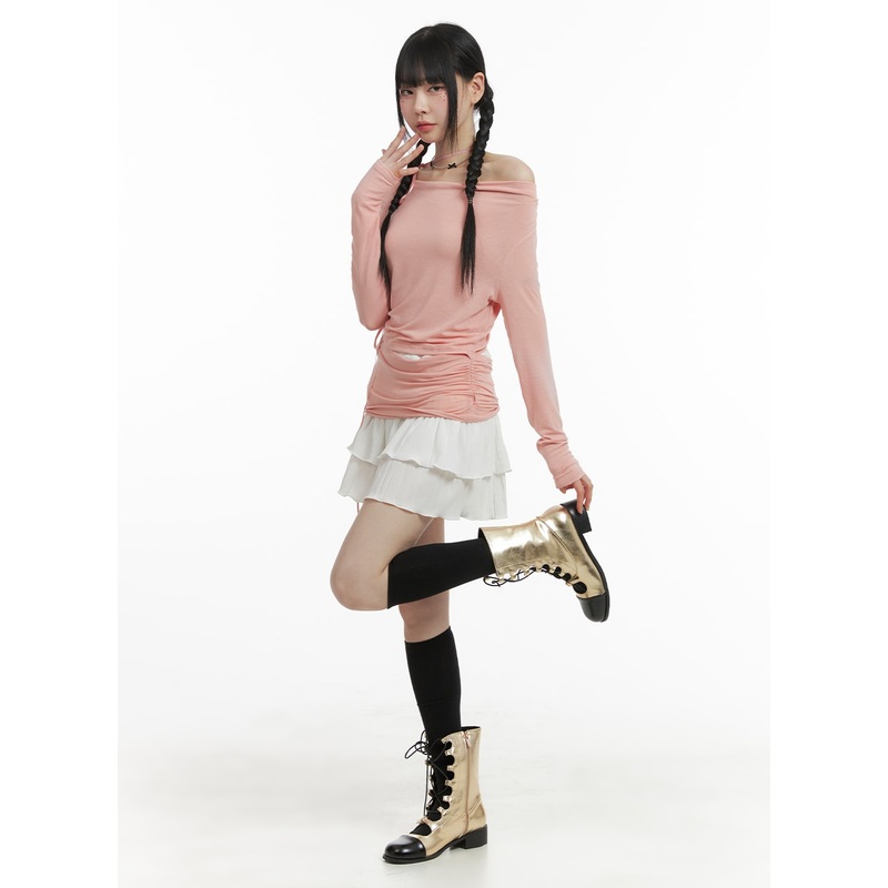 Ruffle Banded Mini Skirt OM426