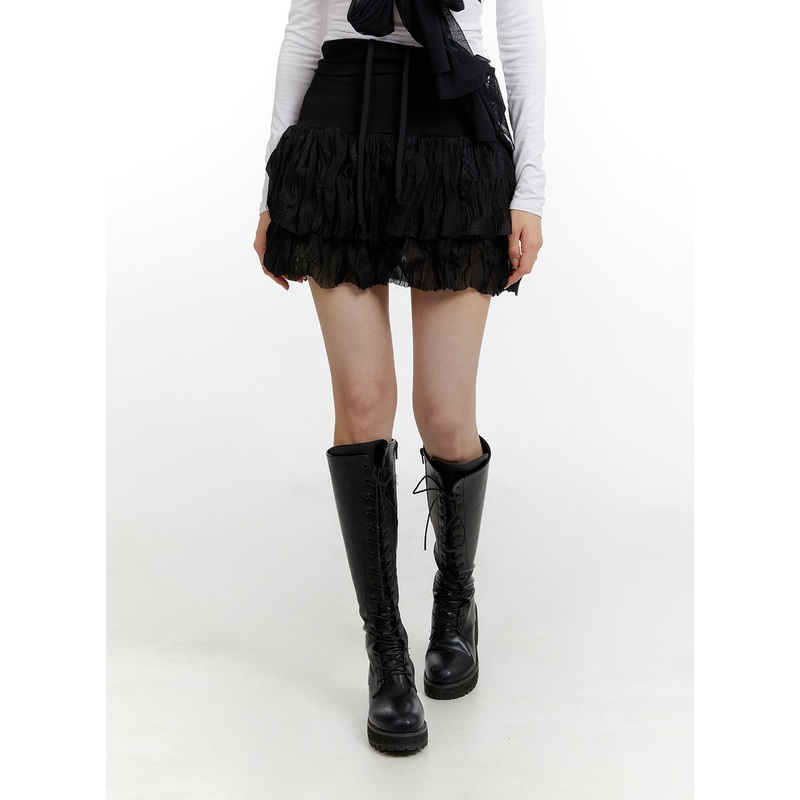 Shirring Banded Mini Skirt CM429