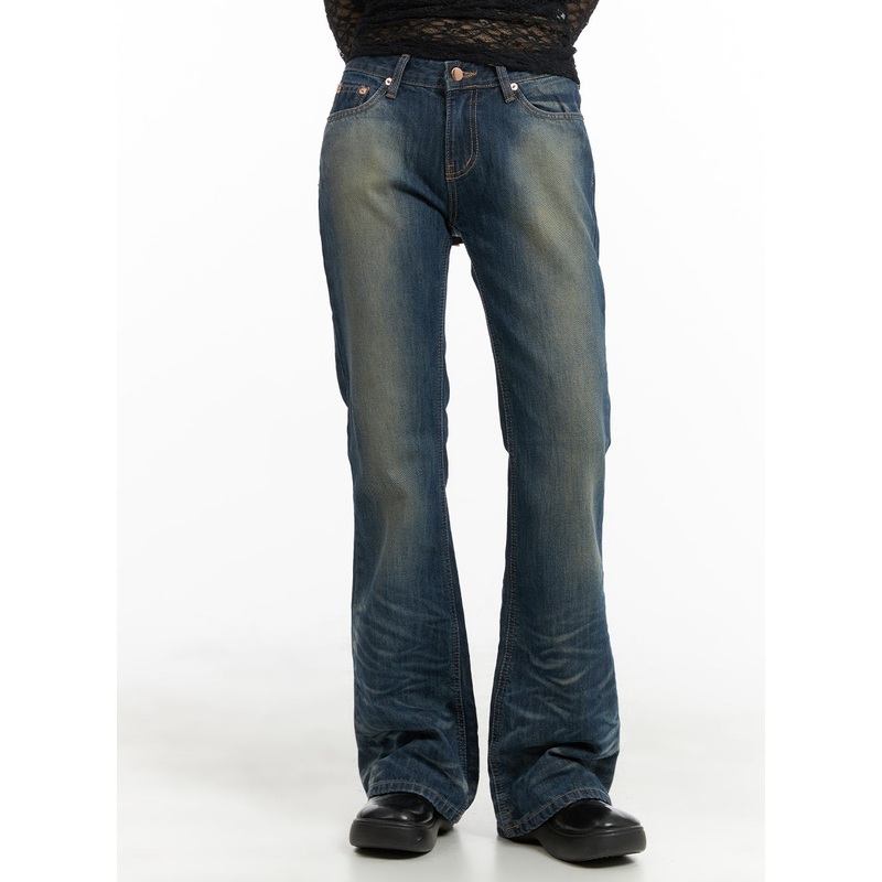 Slim Washed Bootcut Jeans CM426