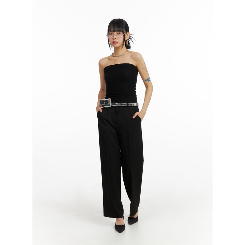 Solid Wide Trousers IM414|Black|Dark gray|XS|S|M|L|1XL|2XL