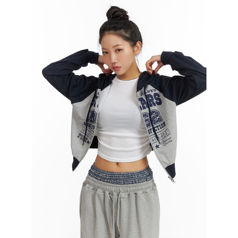 Sporty Chic Varsity Hoodie Jacket CM408