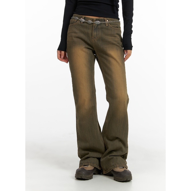 Vintage Washed Flared Jeans CM411