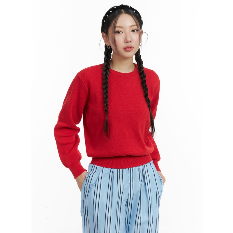 Cozy Chic Round Neck Sweater OM429