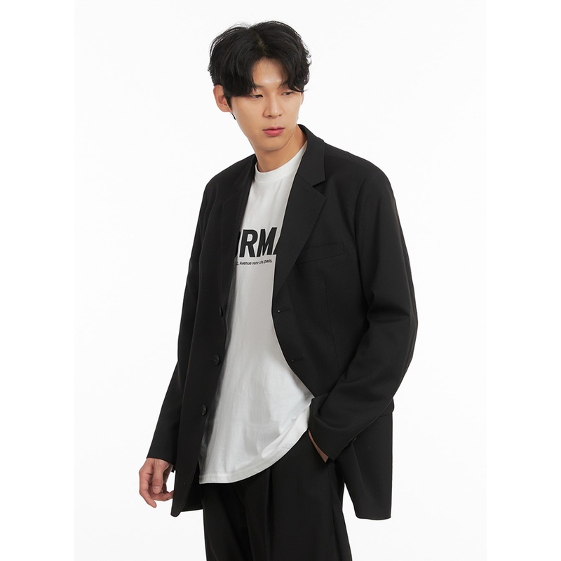 Men’s Basic Oversized Button Blazer IA401