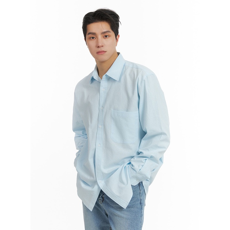 Men’s Cotton Solid Buttoned Shirt IA401