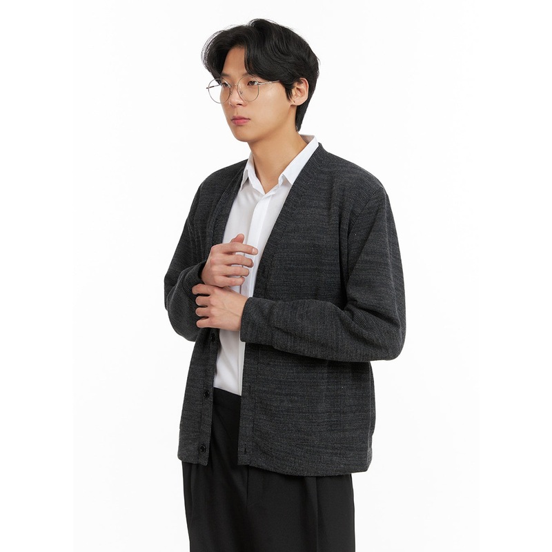 Men’s Simple Button-Up Cardigan IA402