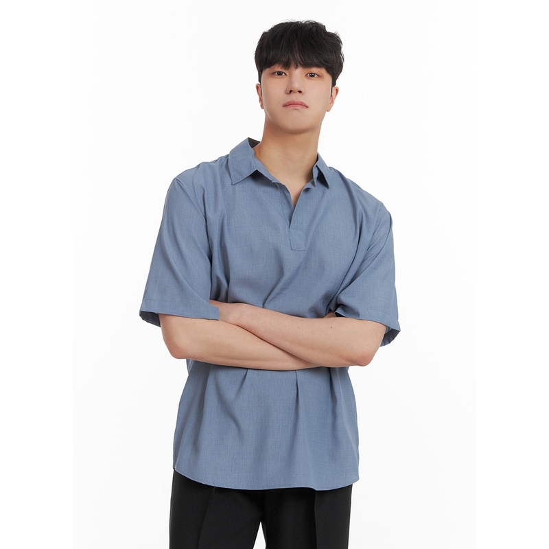 Men’s Solid Collar Shirt IA402