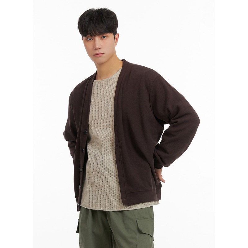 Men’s Solid Cotton Cardigan IA402